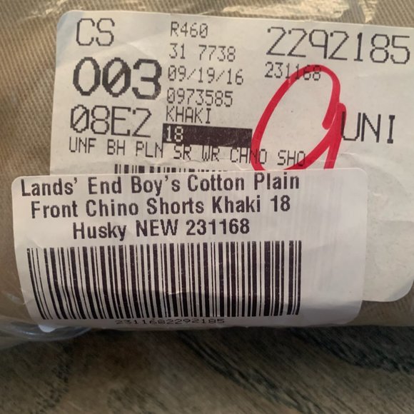 NWT LANDS' END UNIFORM PLAIN STAIN/WRINKLE RESISTANT CHINO SHORTS KHAKI 10H, 18H - Picture 8 of 9